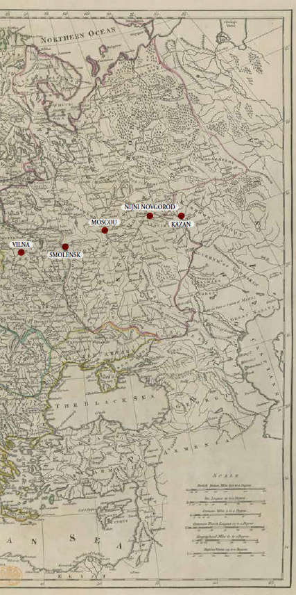 Itinéraire d'exil d'Antoine 1791-1797 carte historique suite